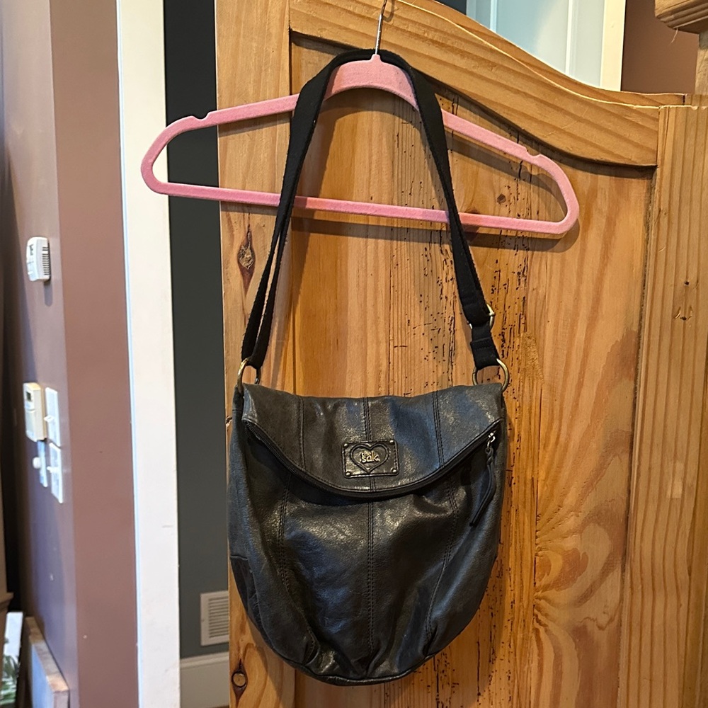 The Sak Dark gray Leather Deena crossbody/Shoulder Bag